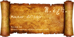 Mauter Áldor névjegykártya